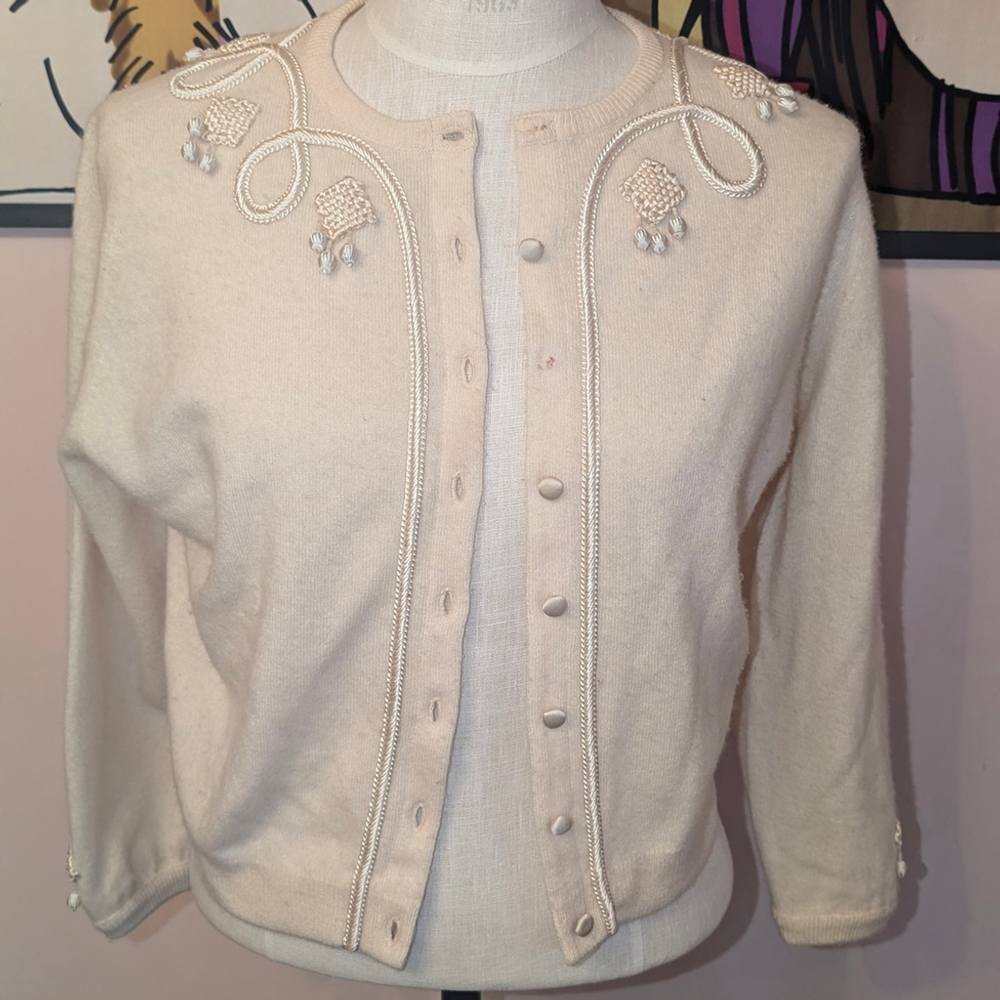 vintage 60s Edith Saltzman cashmere cardigan